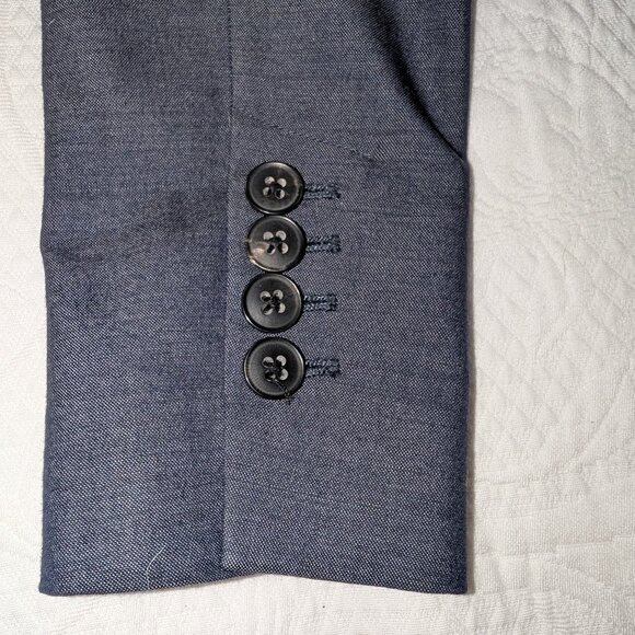 RW&CO Womens Dark Navy Lightweight Wool Blend Suit with Jacket and Skirt, Size 2 - Picture 4 of 5